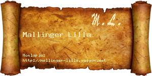 Mallinger Lilla névjegykártya